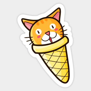 Cat Cone Sticker